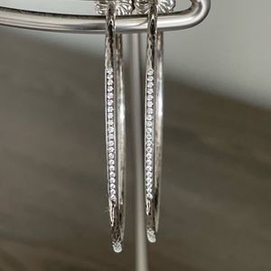 Ippolita Diamond Sterling Silver Hoop Earrings